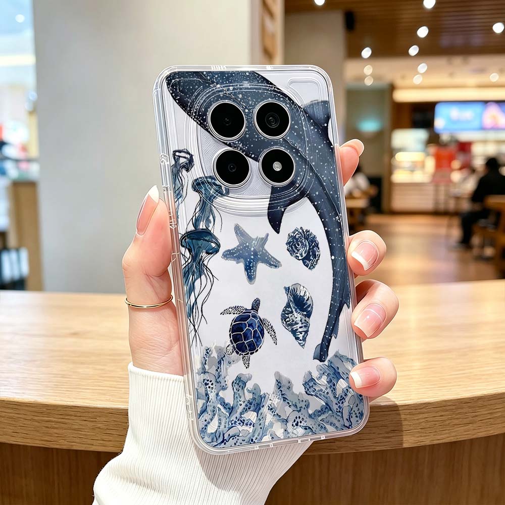 غطاء هاتف شفاف واقٍ بنمط حوت ا - مراجعة Xiaomi Poco X6 وسعره